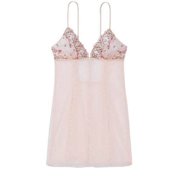 Victorias Secret Floral Embroidered Sheer Mesh Slip Dress Womens Size M NWT $99 - Picture 3 of 13